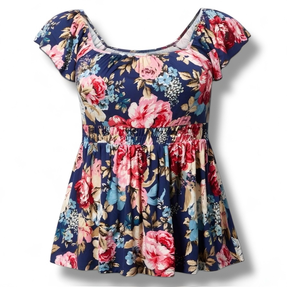 TORRID Super Soft Square Neck Cinched Waist Babydoll Tank NWT Size‎ 1X - Picture 9 of 12